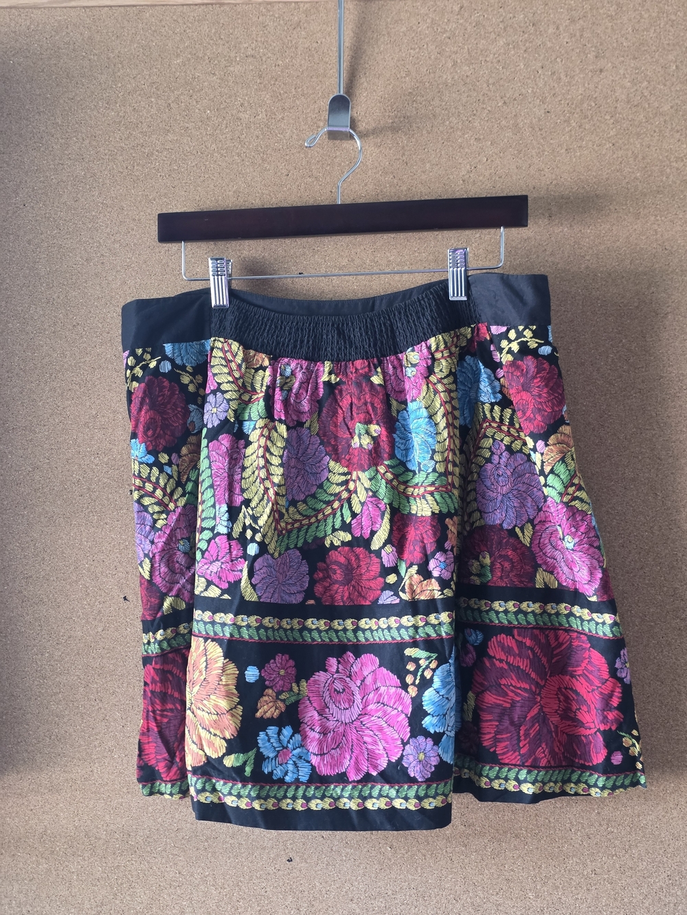 Anthropologie Edmé & Esyllte Boho Floral Midi Skirt Sz L A-Line Cotton - Picture 2 of 11